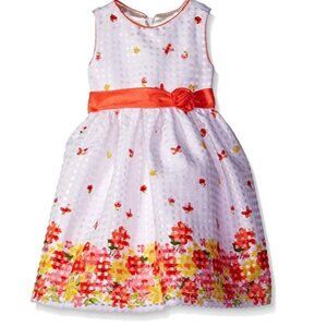 AMERICAN PRINCESS Girls Dress Sleeveless Floral Print Empire Shantung Formal 2T